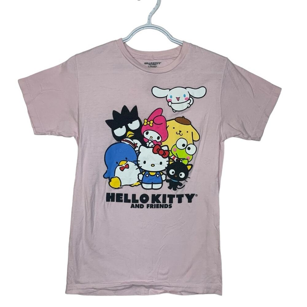 Hello Kitty womens small pink graphic tee short sleeve friends